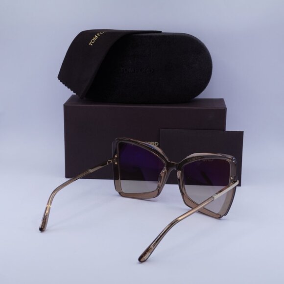 Tom Ford FT0766 57G Gia Butterfly Sunglasses - Rose Champagne with Rose Gold main image 9